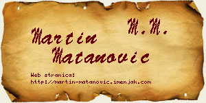 Martin Matanović vizit kartica